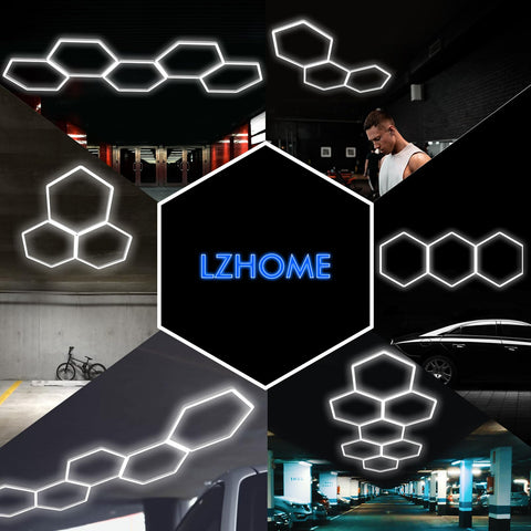 LZHOME LED Hexagon Light up to 15900lm for garages and workshops