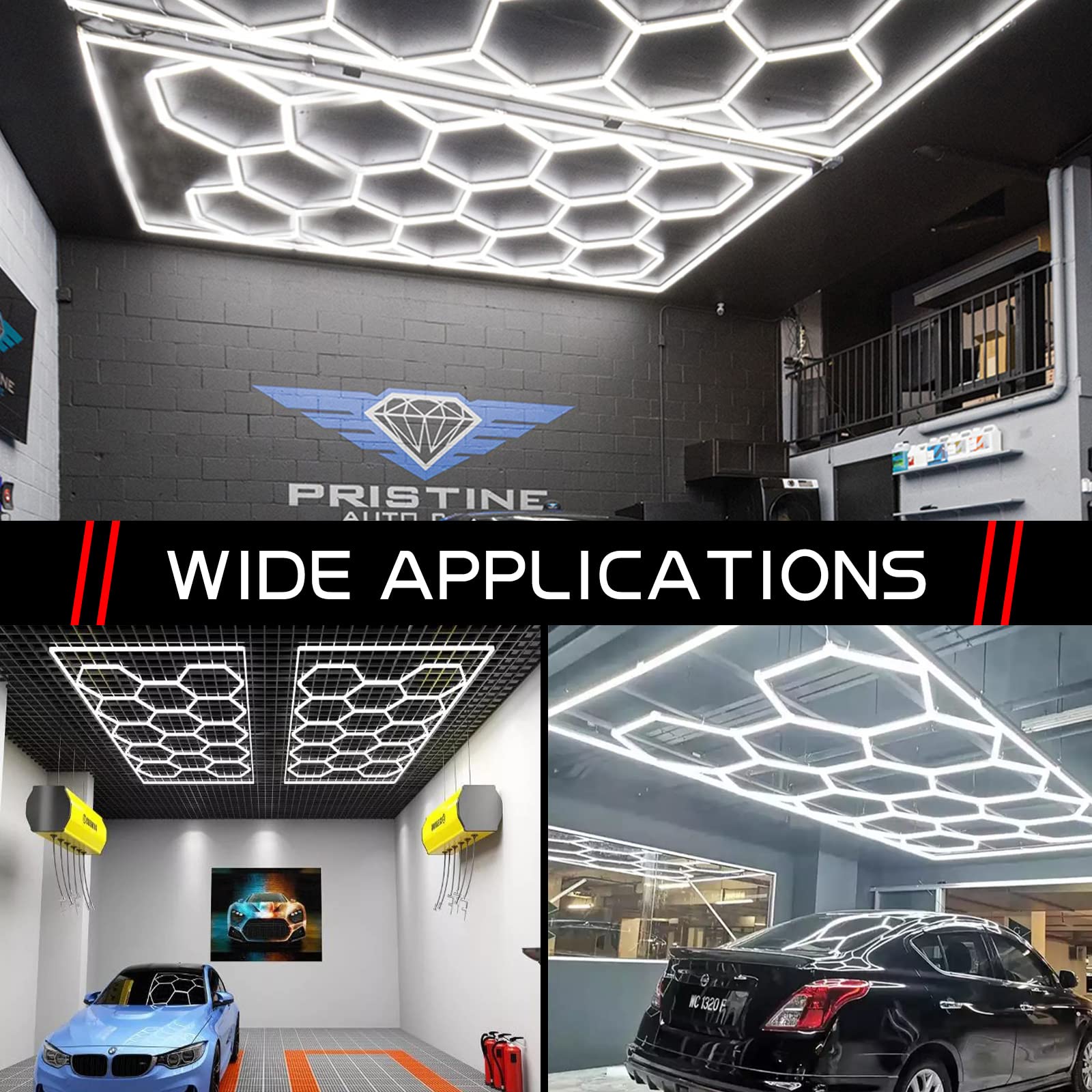 LZHOME LED hexagon light with long lifespan offers low maintenance in busy garages