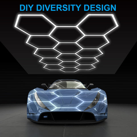 LZHOME LED Hexagon Garage Light assembly kit ready for DIY installation