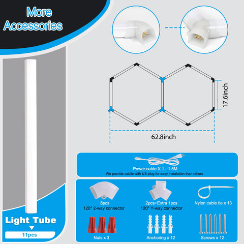 LZHOME hexagon light long lifespan over 50,000 hours reducing maintenance.
