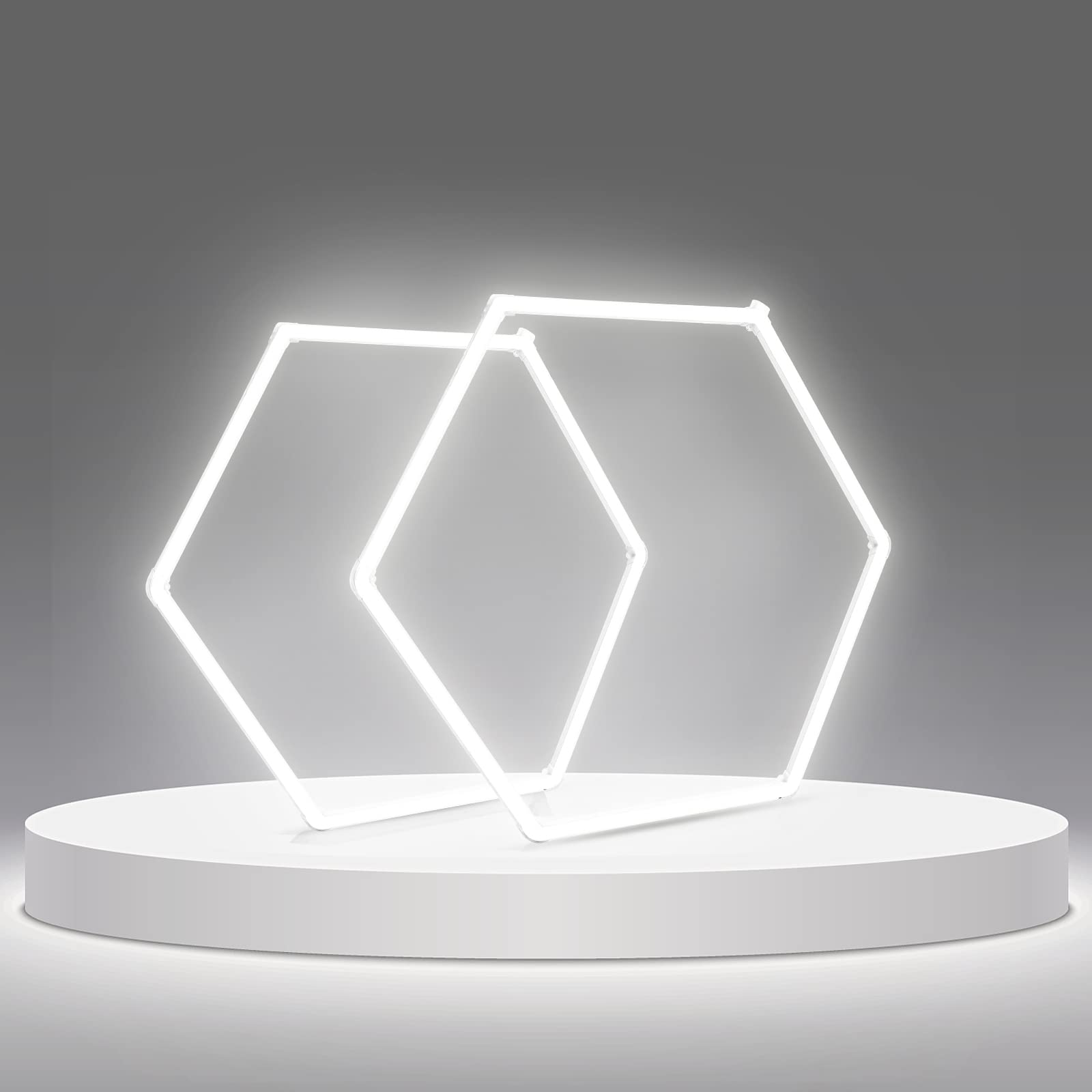 LZHOME LED hexagon garage light with wide panel for bright general illumination.