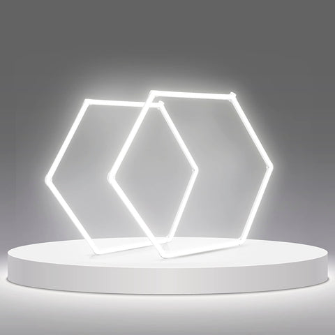 LZHOME LED hexagon garage light with wide panel for bright general illumination.
