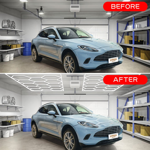 LZHOME LED hexagon lighting brightens garages, workshops, and basements with even illumination