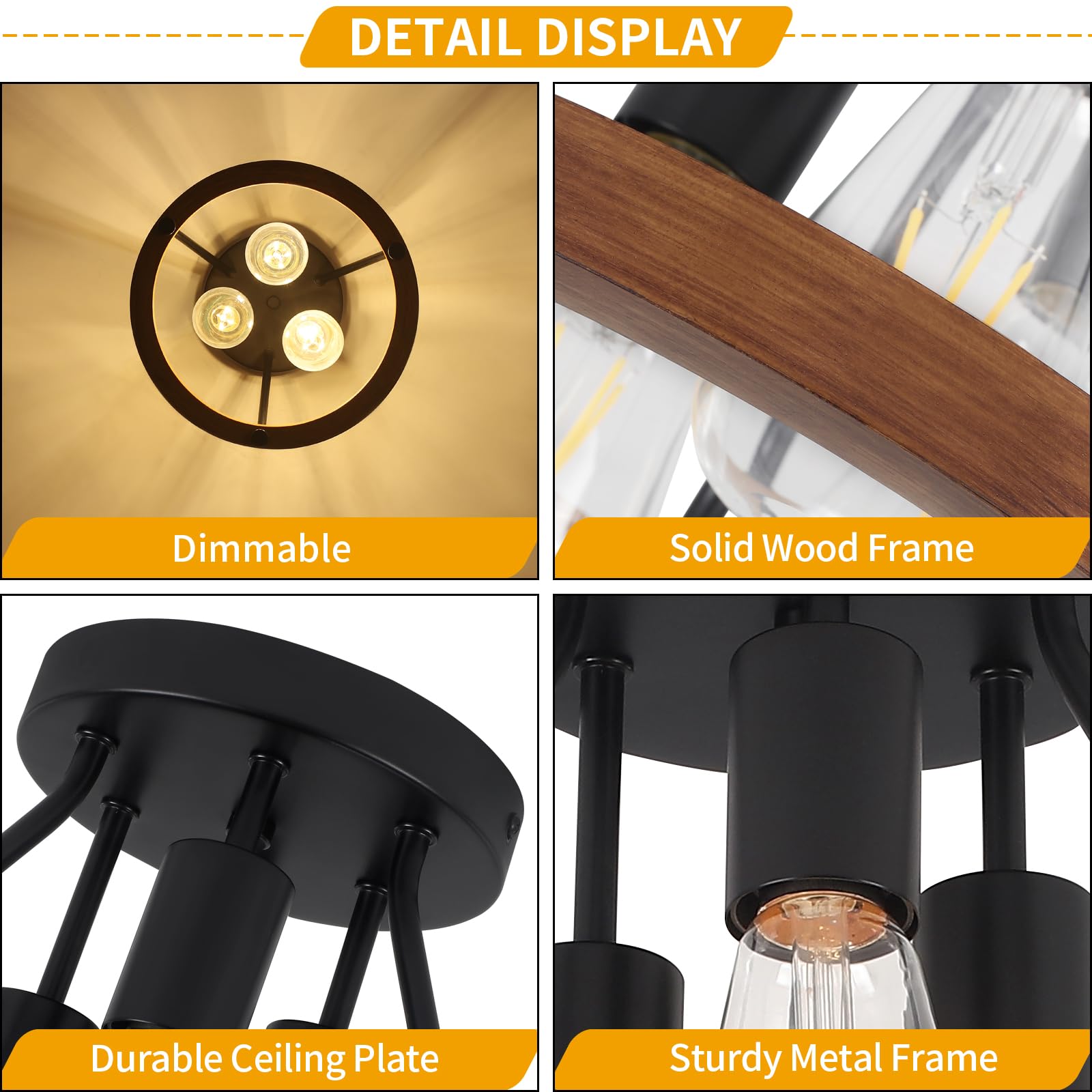 LZLDCJ 3-light dimmable hall light for customizable brightness.