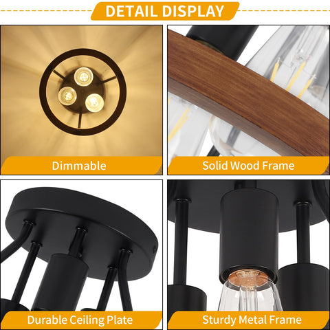 LZLDCJ 3-light dimmable hall light for customizable brightness.