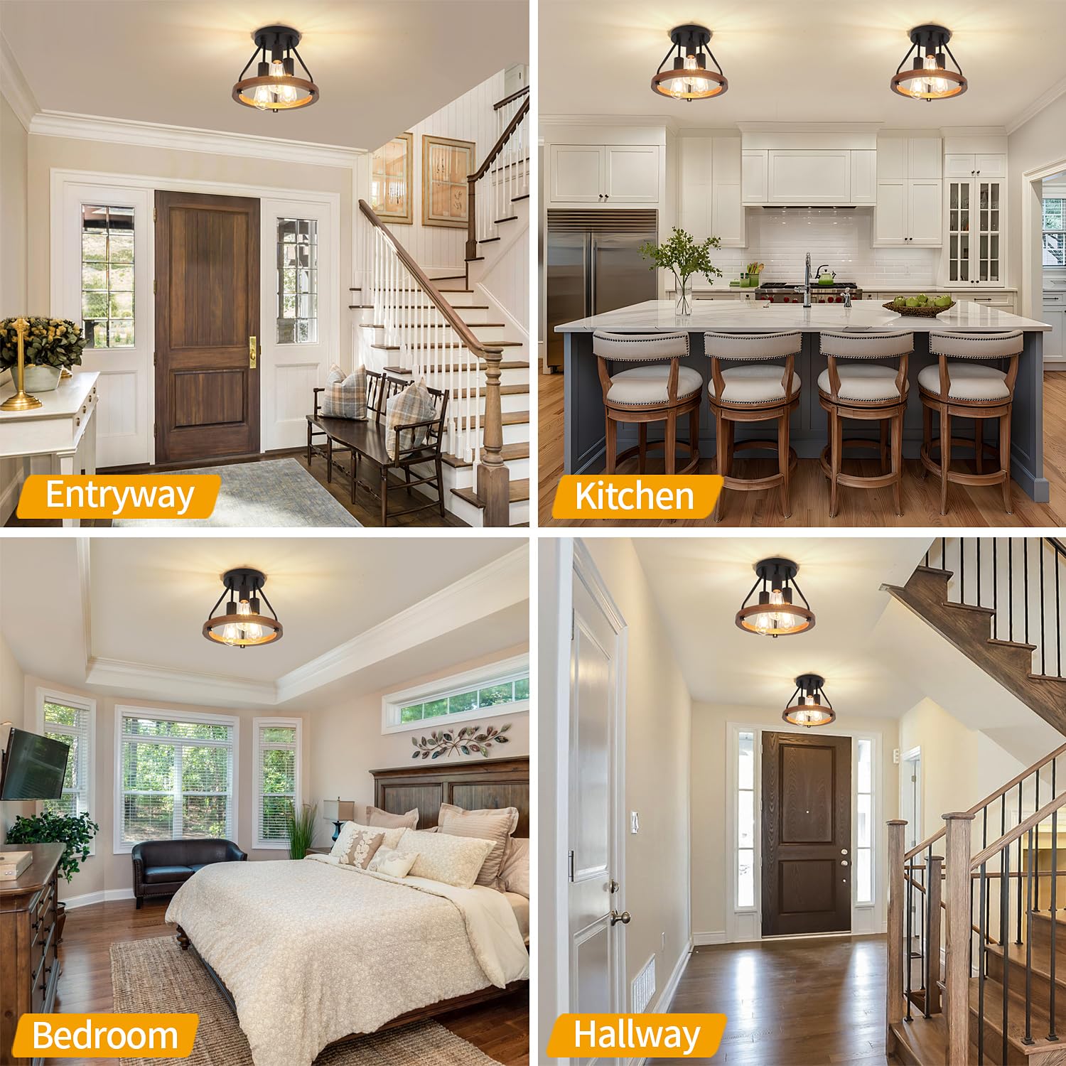 LZLDCJ solid wood frame and metal canopy deliver durable farmhouse style.