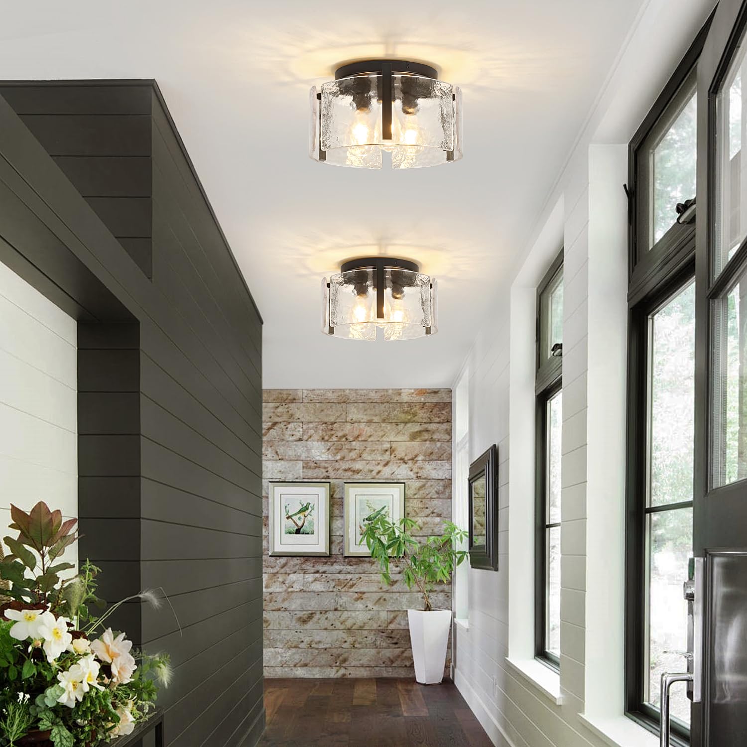 LZLDCJ UL-listed semi-flush mount in modern foyer spaces