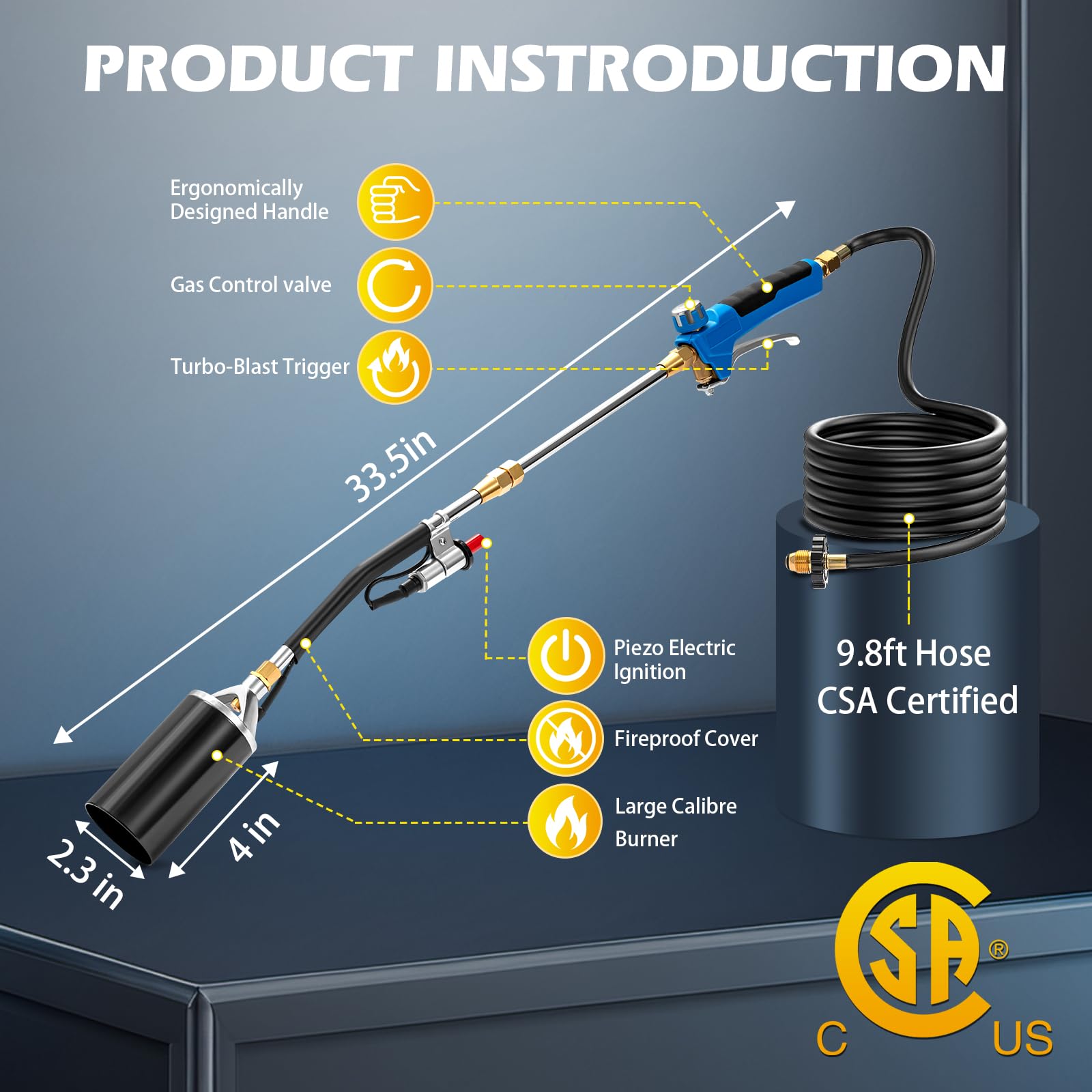 LZONEY torch features ergonomic handle for comfort during use.