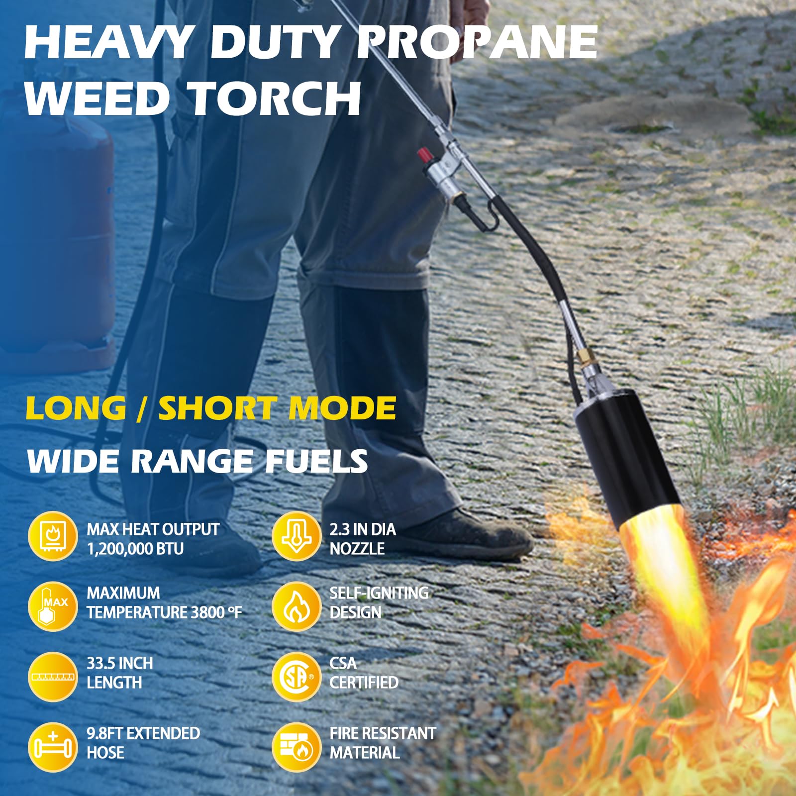 LZONEY wide nozzle delivers a powerful flame for fast heating.