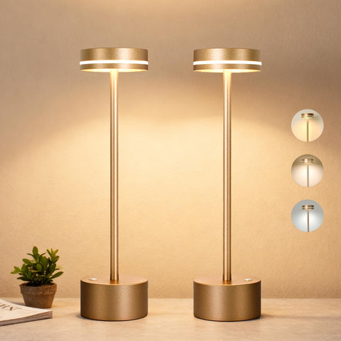 LZXYUYU cordless table lamp aluminum-base for stable, stylish indoor lighting.