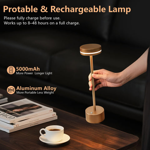 LZXYUYU cordless table lamp USB-C recharge for easy power.