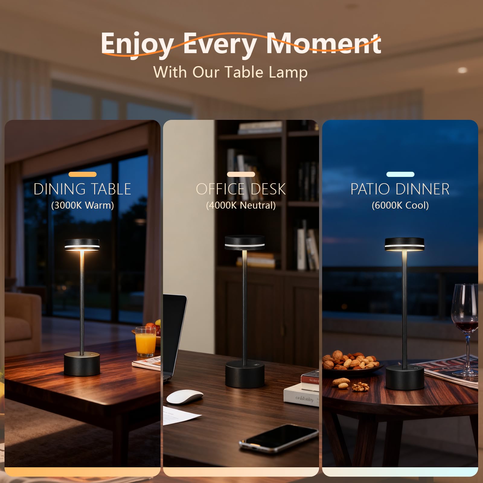 LZXYUYU portable aluminum-base lamp with stable placement on surfaces.