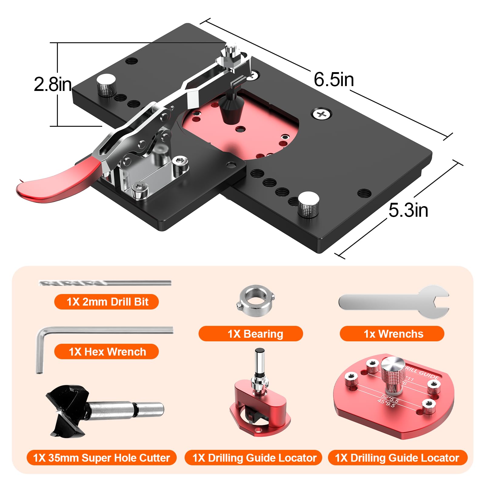 M-T professional kit for cabinet door mounting with enhanced accuracy