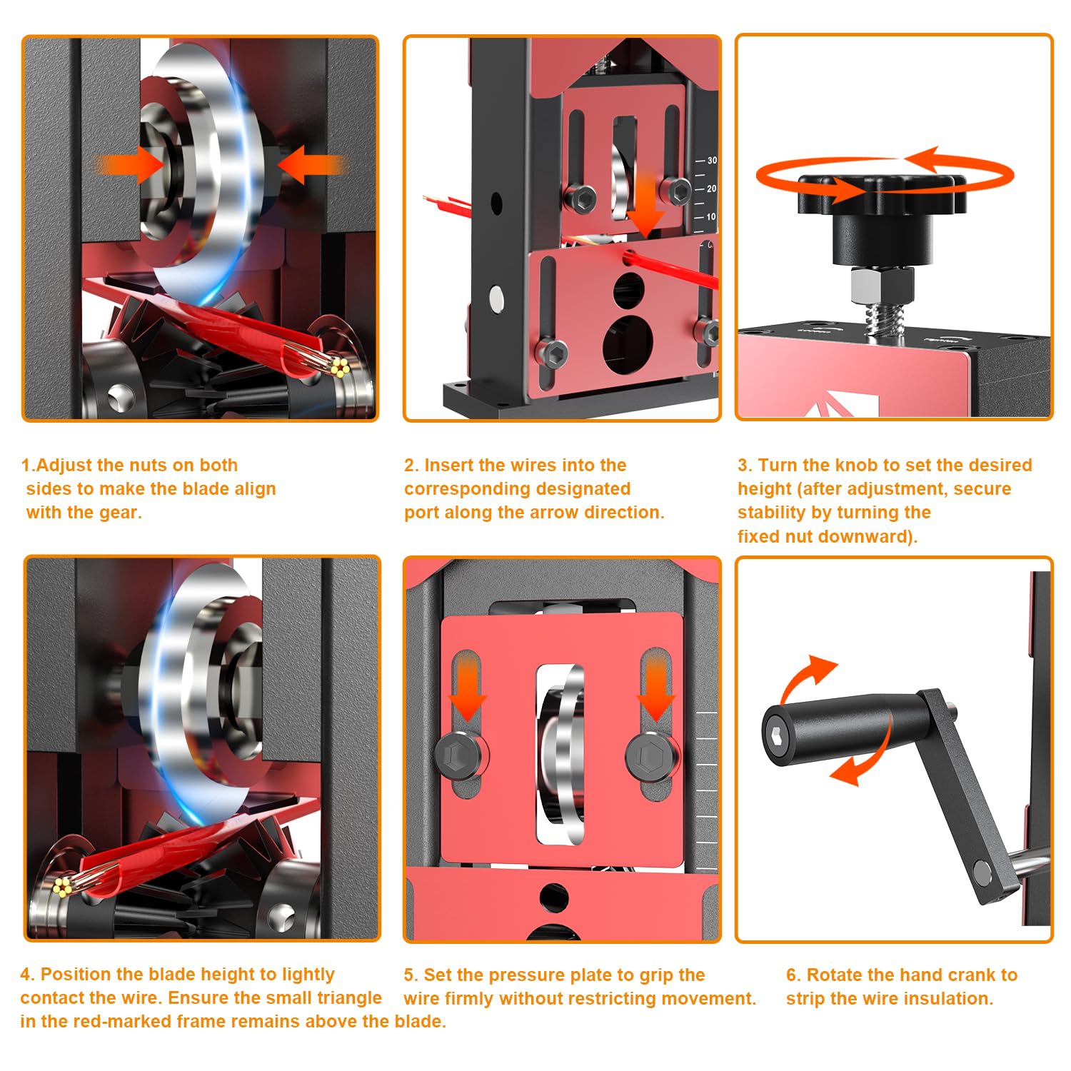 Adjustable blade height handles 0.06 to 1.18 inch cables for versatility.