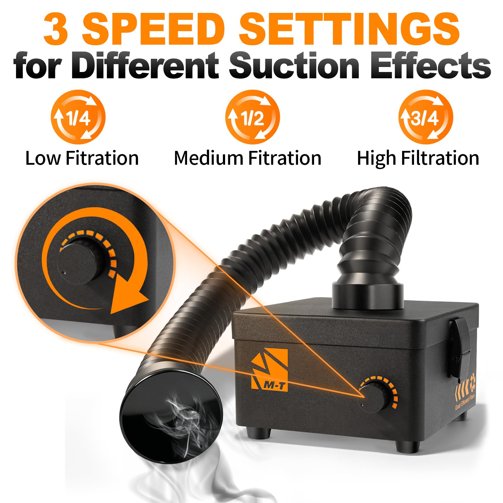M-T unit in workshop capturing solder fumes effectively