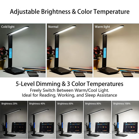 M-Xeotei LED lamp offers 5 brightness levels and 3 color modes for personalized comfort.
