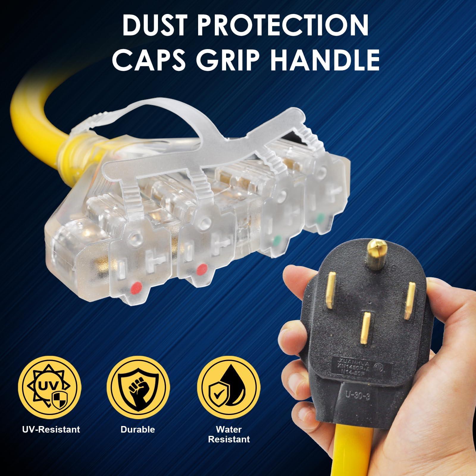 M1A2 dust protection caps keep outlets clean when not in use
