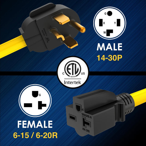 M1A2 NEMA 14-30 to 6-15 adapter for flexible charging.