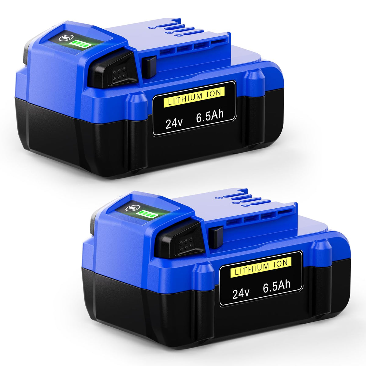 M2CSMK 2-pack 6.5Ah battery front view, highlighting compact design for Kobalt tools.