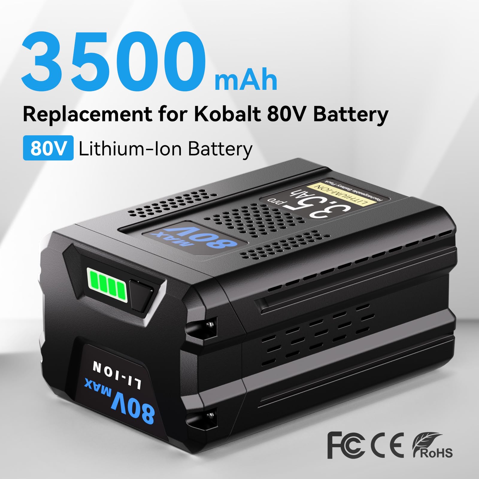 M2CSMK four-led indicator shows real-time battery level for easy planning.