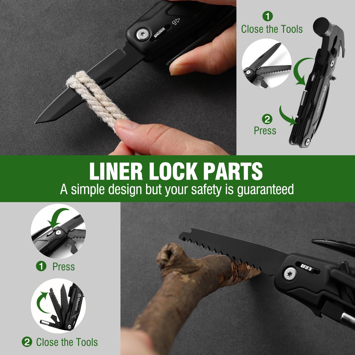 Maarten durable nylon pouch keeps tools organized for camping