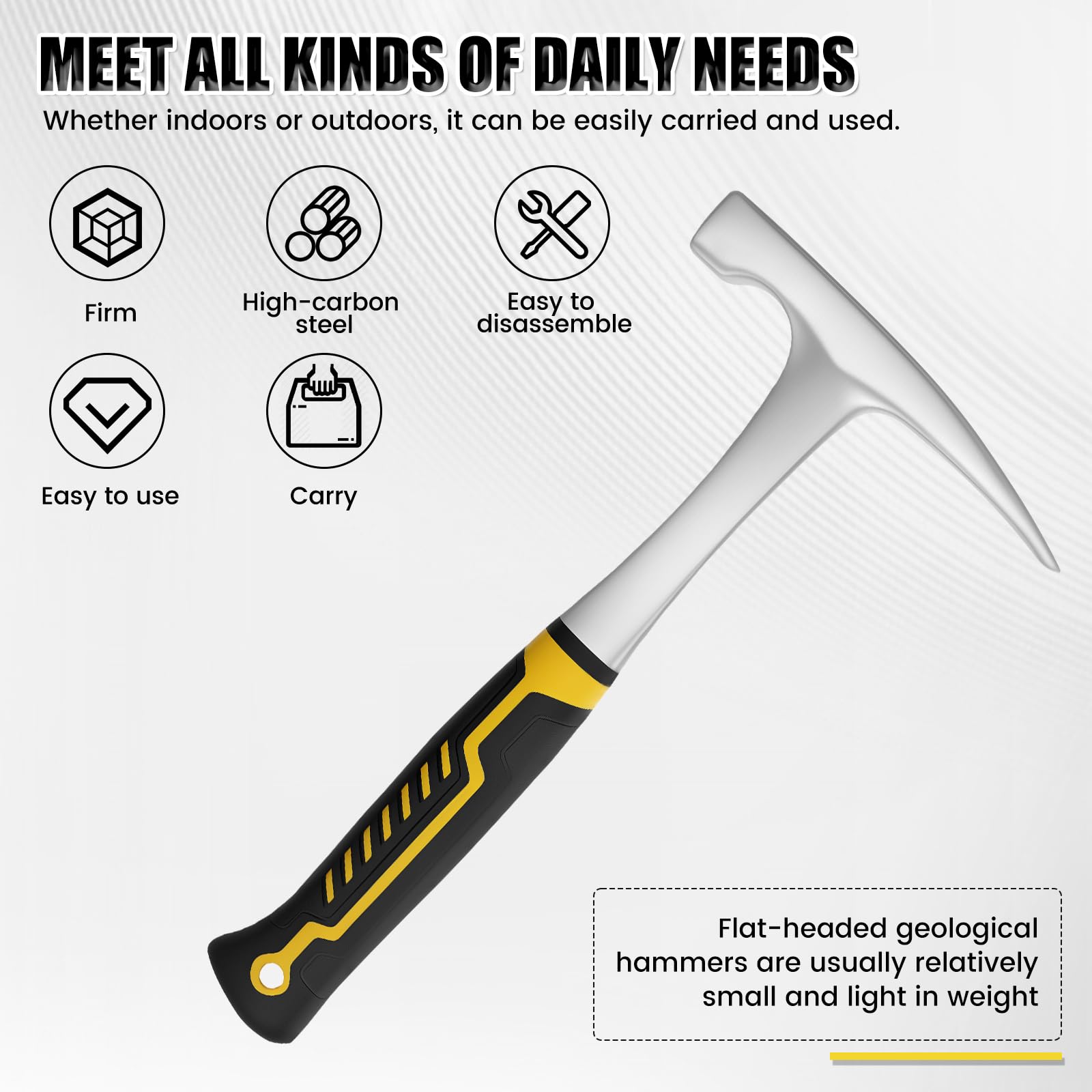 MABCIRY flat head design shown for precise strikes on metal surfaces.