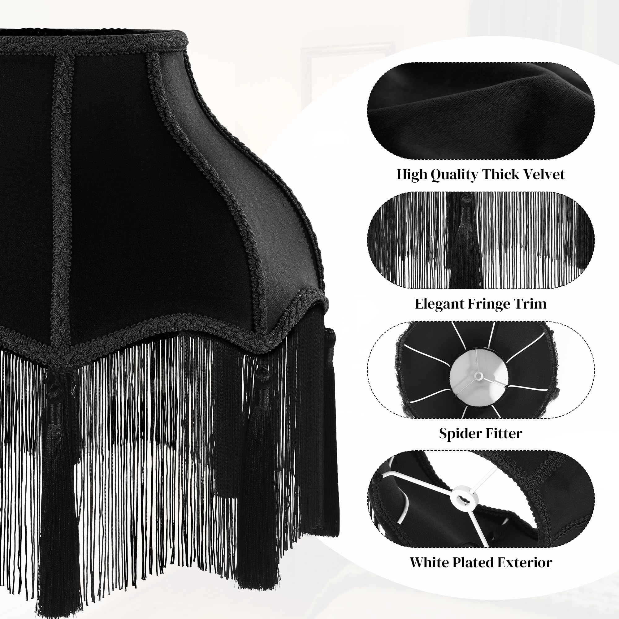 MABOZOO Victorian lampshade dimensions for top and bottom measurements