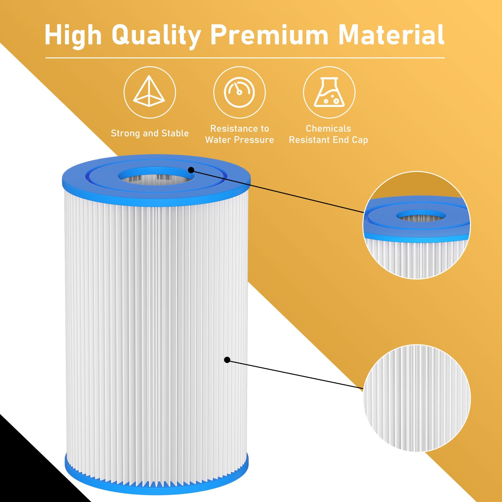 Macaberry filter rated for up to 30,000 gallons for long-lasting use.