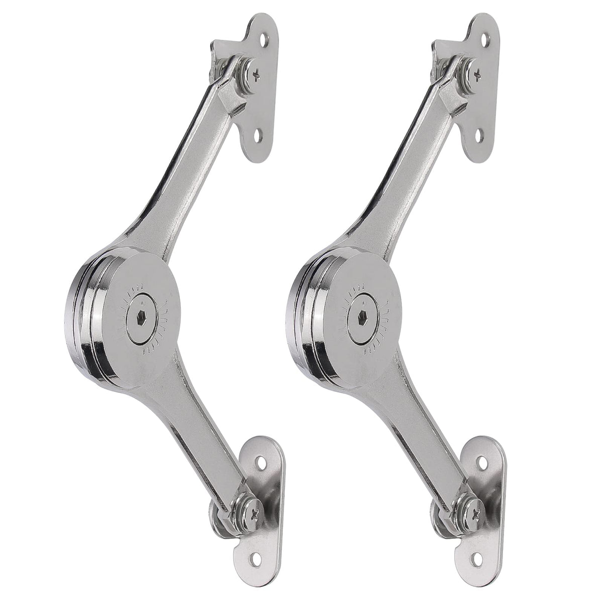 Macaro lid stay heavy-duty toy box hinge showing sturdy metal construction for long-lasting use.