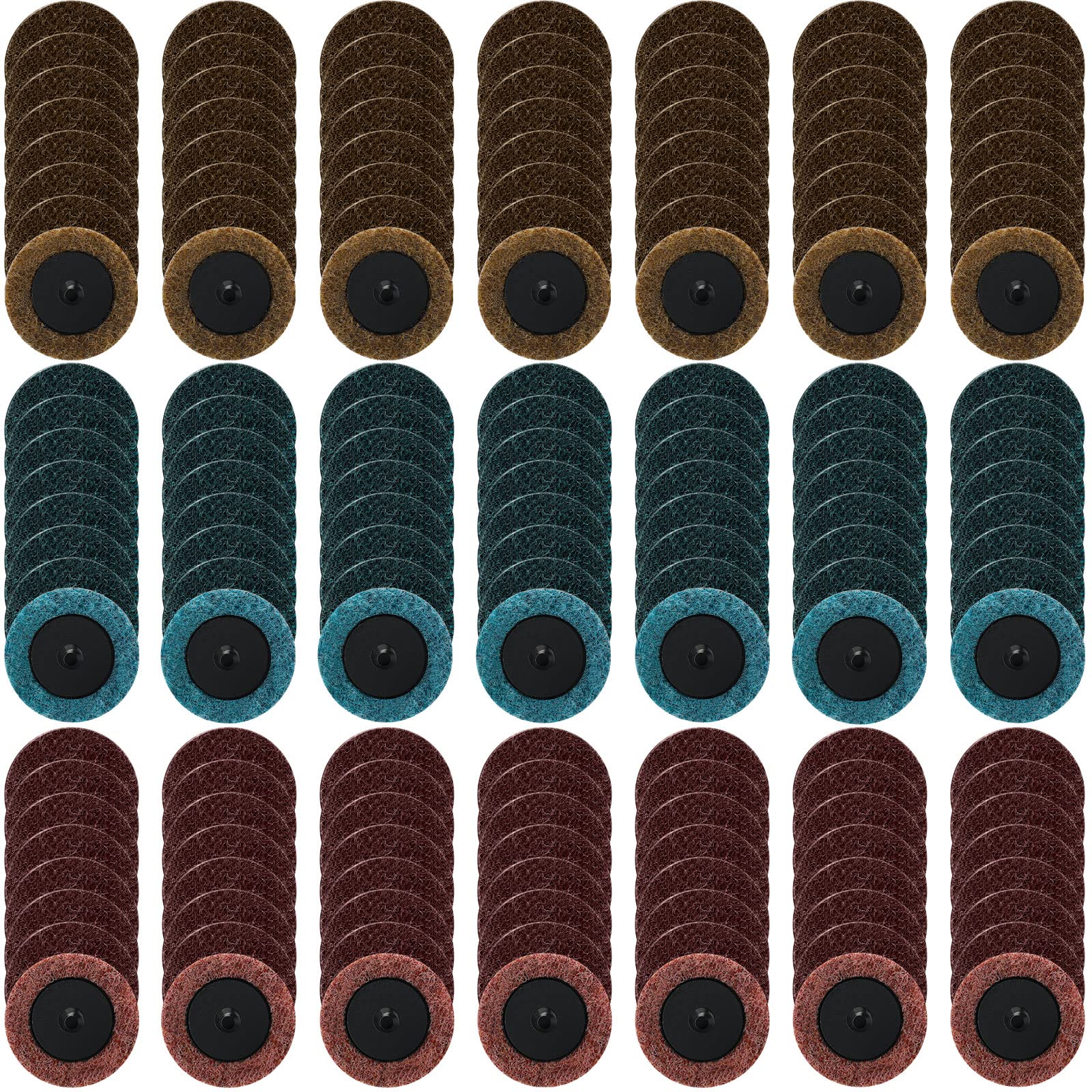 Macarrie 150 pcs 2-inch surface-conditioning discs for versatile metal and plastic finishing.