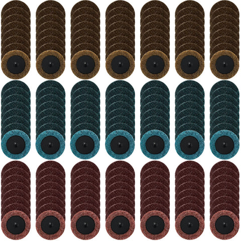 Macarrie 150 pcs 2-inch surface-conditioning discs for versatile metal and plastic finishing.