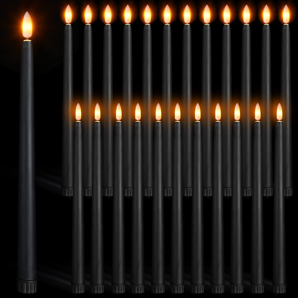 Macarrie flameless taper candle on a stand adds elegant ambience for events
