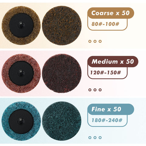 Macarrie roll-lock quick-change discs fit 1/4 inch shanks for easy setup.