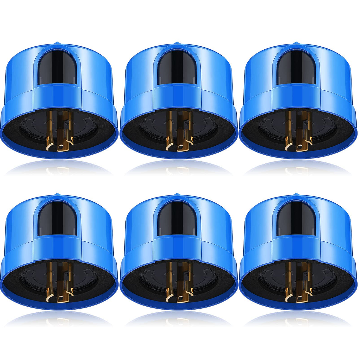 Macarrie twist-lock photocell close-up for dusk-to-dawn outdoor lighting control.