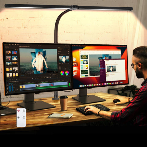 MACASA anti-glare cover desk lamp reducing direct glare for comfortable long work