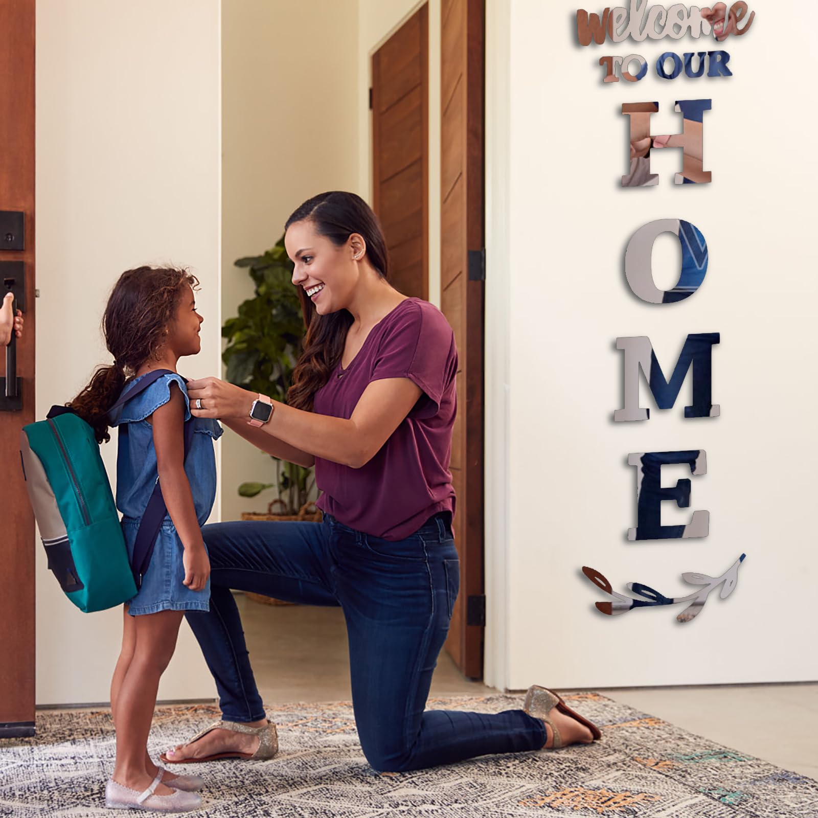 Machoose renter-friendly adhesive enables easy repositioning without wall damage.