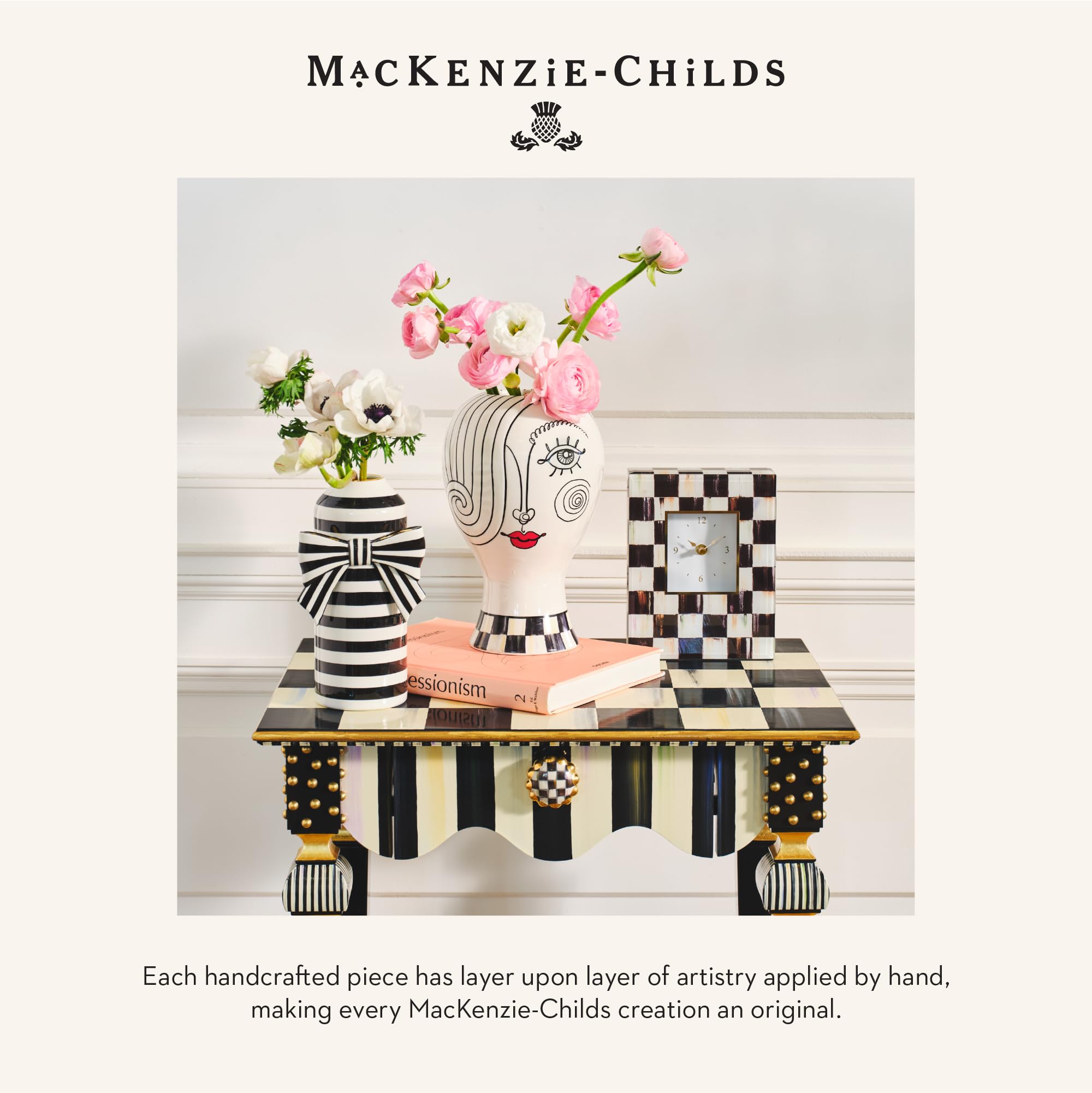 MACKENZIE-CHILDS gift-ready lamp makes a thoughtful housewarming or wedding present.