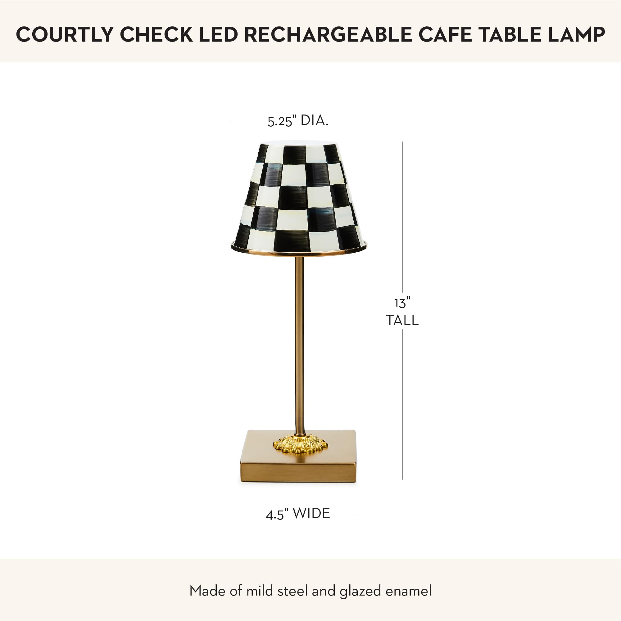 MACKENZIE-CHILDS three light levels provide adaptable ambient brightness.