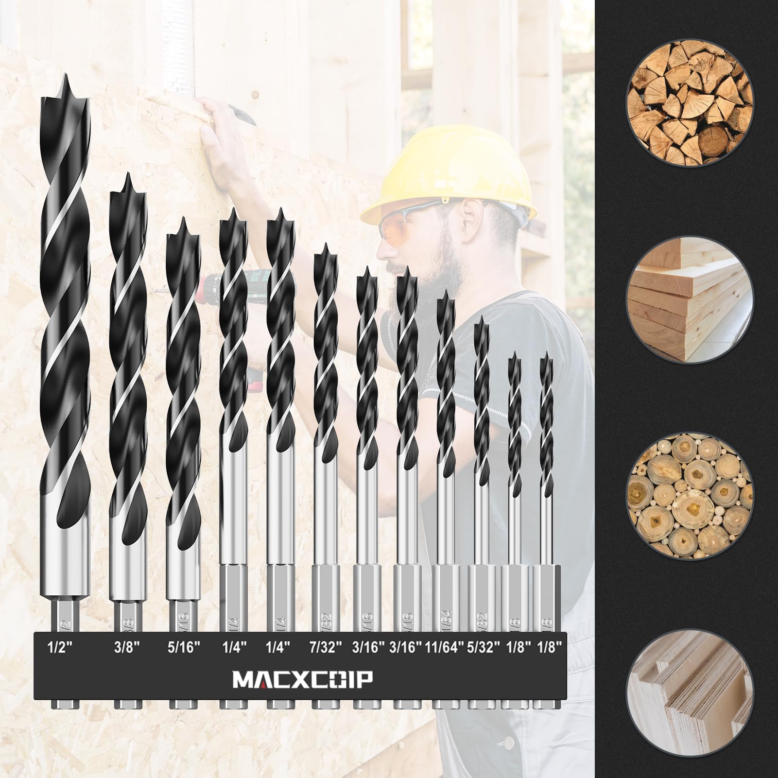 MACXCOIP 12-piece set with varied sizes ready for cabinetry projects