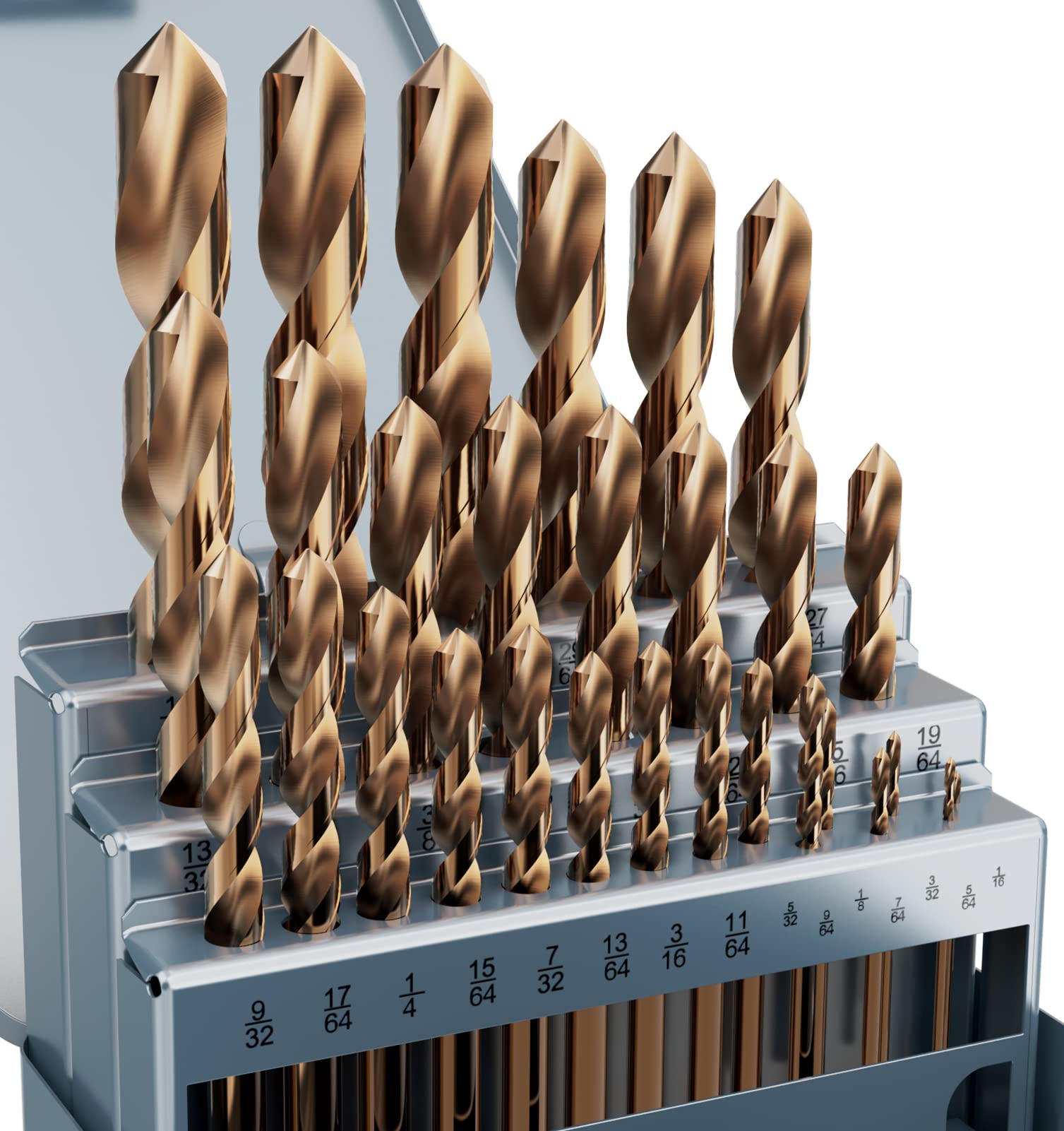MACXCOIP cobalt drill bit set 29pc cuts stainless steel efficiently.