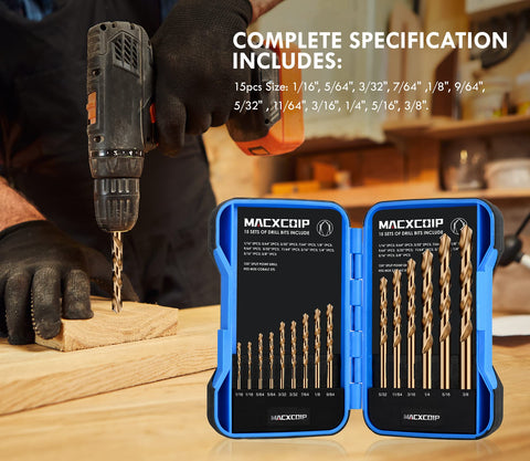 MACXCOIP metal drilling with cobalt bits showing durability.
