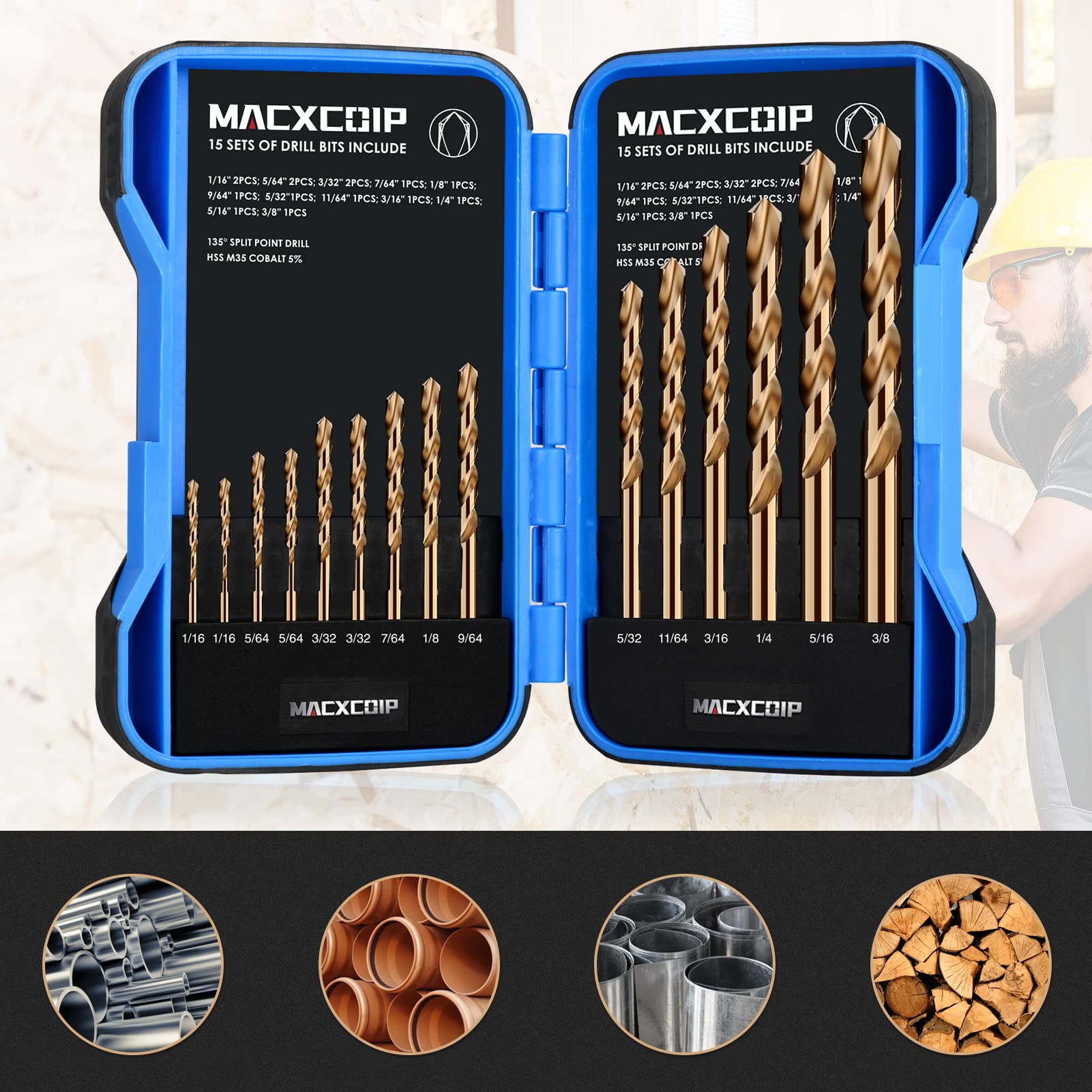 MACXCOIP size index case keeps bits organized and ready for use.