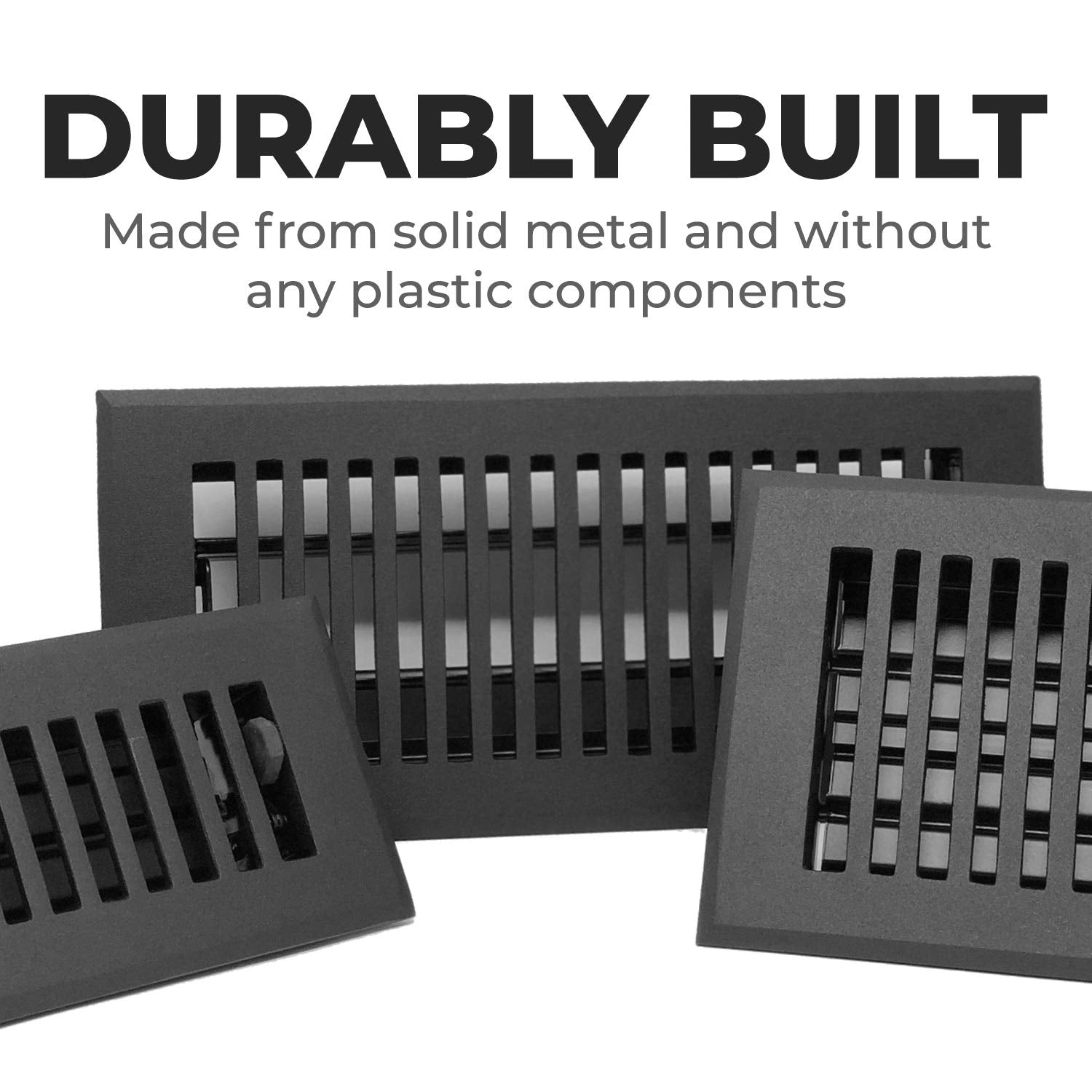 Adjustable steel dampers guide airflow for customizable comfort.