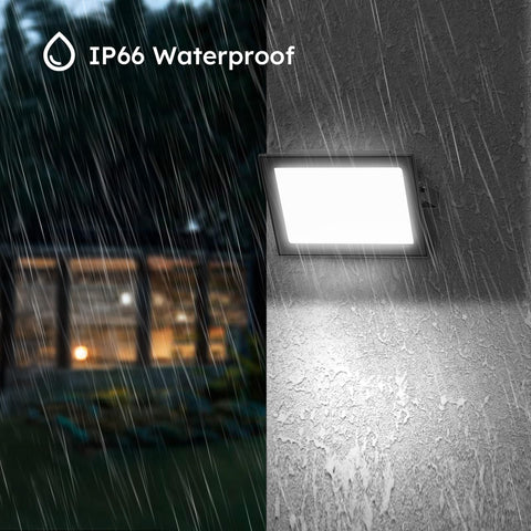 Madewell Living IP66 weatherproof LED flood light withstands rain and snow.