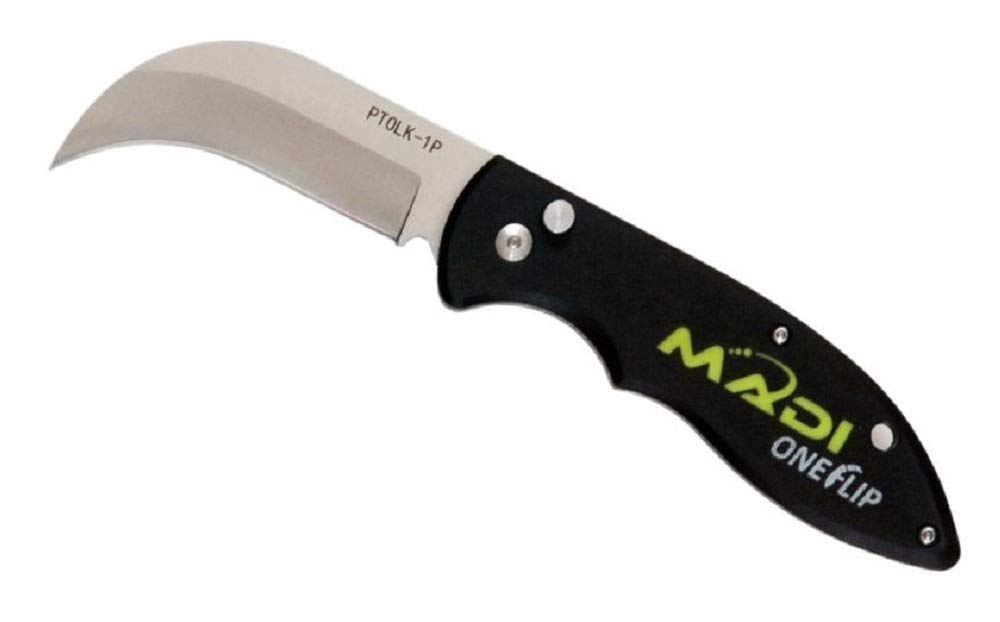 MADI OneFlip Lineman Knife Pointed in stainless steel for precise edge work.
