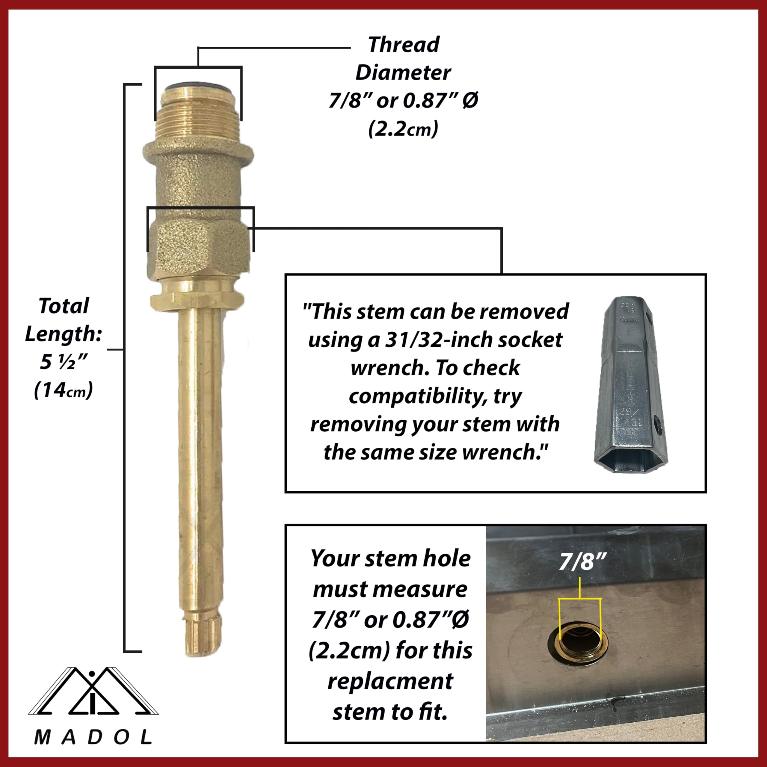 MADOL 12-spline broach H ensures a secure fit during remodels.