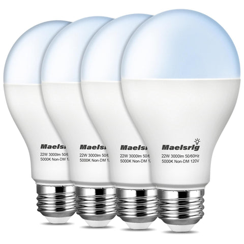 Maelsrlg A21 LED bulb in action delivering 3000 lumens for bright visibility.