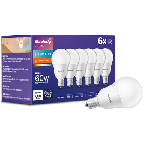 Maelsrlg E17 globe LED bulb for ceiling fans provides energy efficient illumination