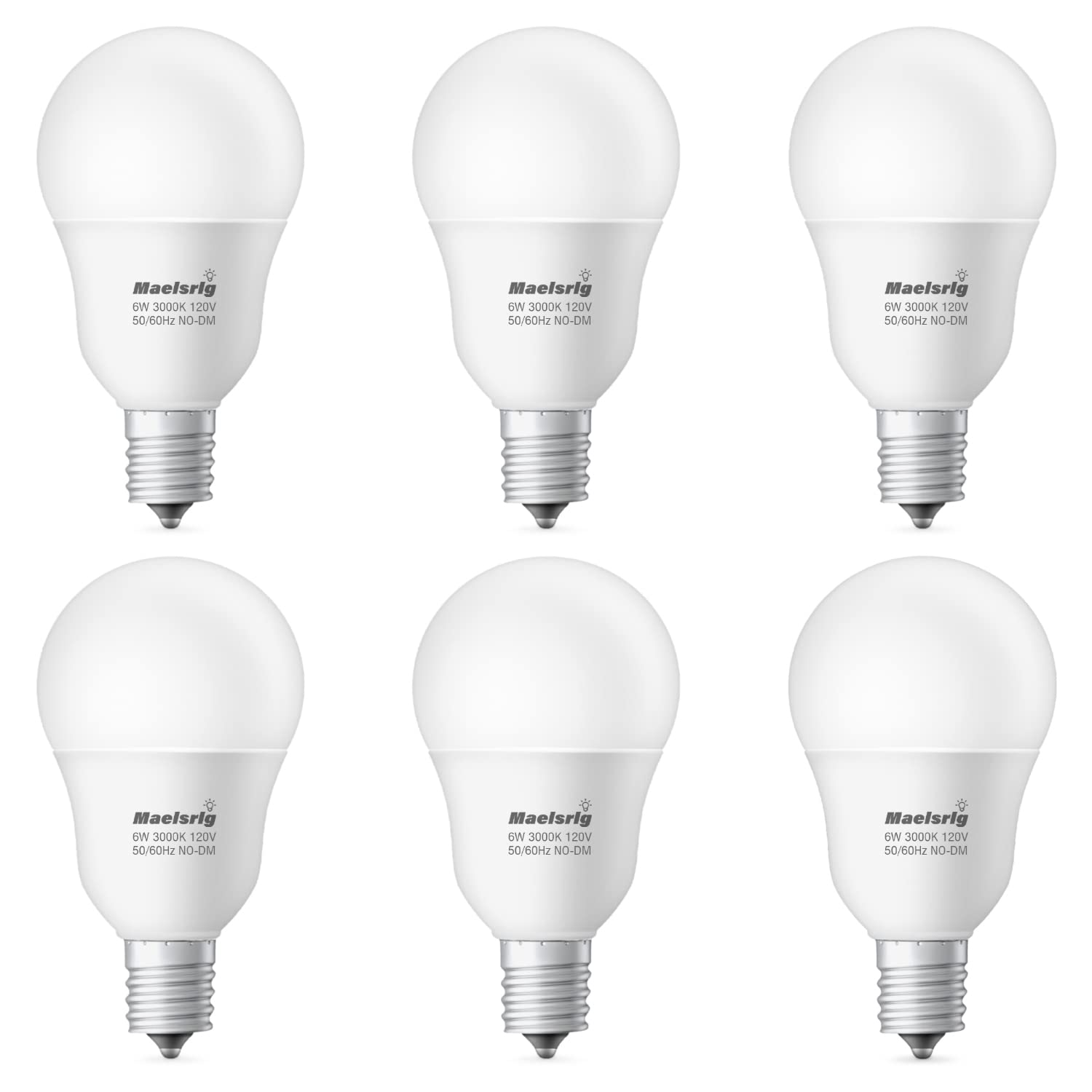 Maelsrlg E17 LED bulbs with instant-on performance and quiet operation.