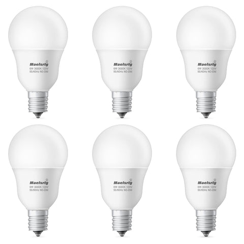 Maelsrlg E17 LED bulbs with instant-on performance and quiet operation.